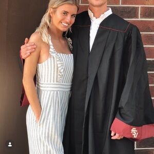 Small Striped Cropped Jumpsuit with Ruffle Straps